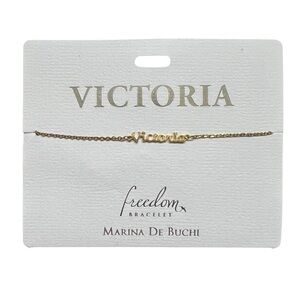 Marina De Buchi Personalized Luxe Name Victoria Freedom Bracelet Jewelry NWT